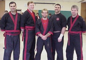 Guro's Kevin Black, Paul O'Grady, Primo Luciano, Mike Milazzo and Datu Tim Hartman 6th degree and Datu promotion